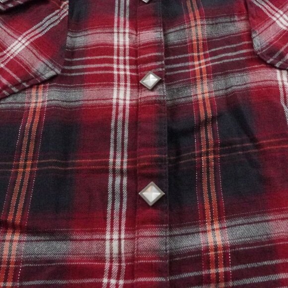 Harley-Davidson Red and Black Plaid Button Down Shirt - Picture 4 of 11